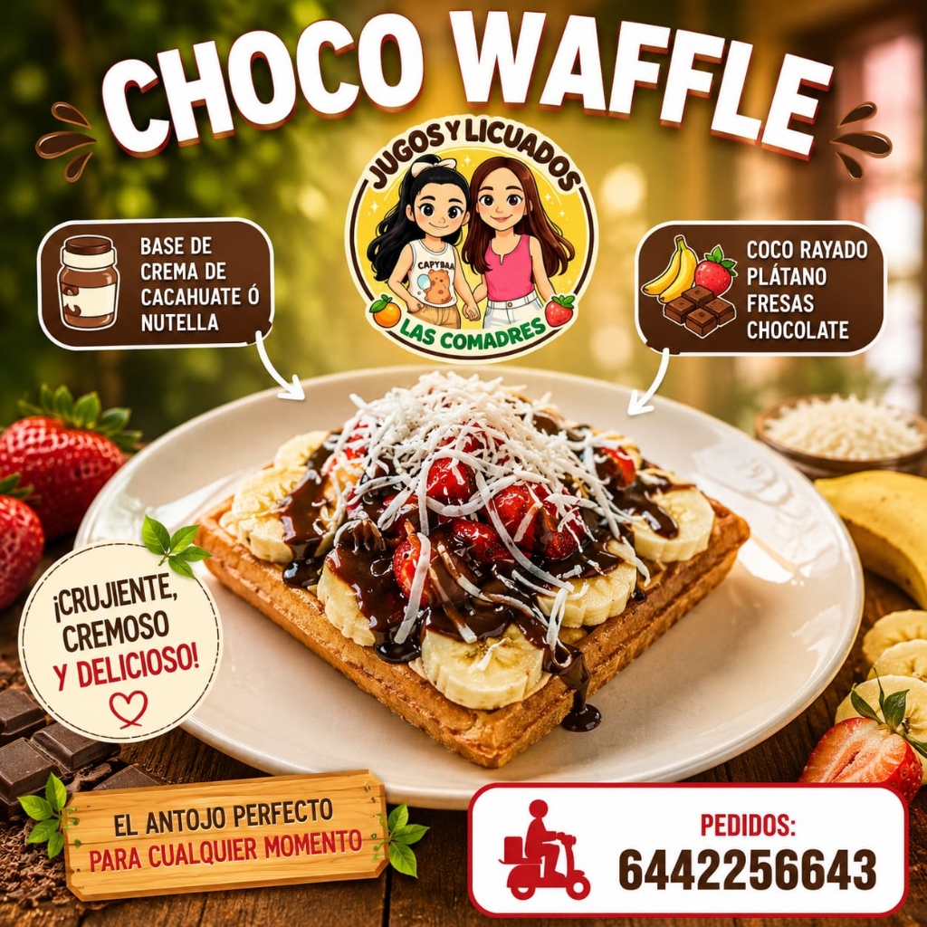 Waffle con fruta